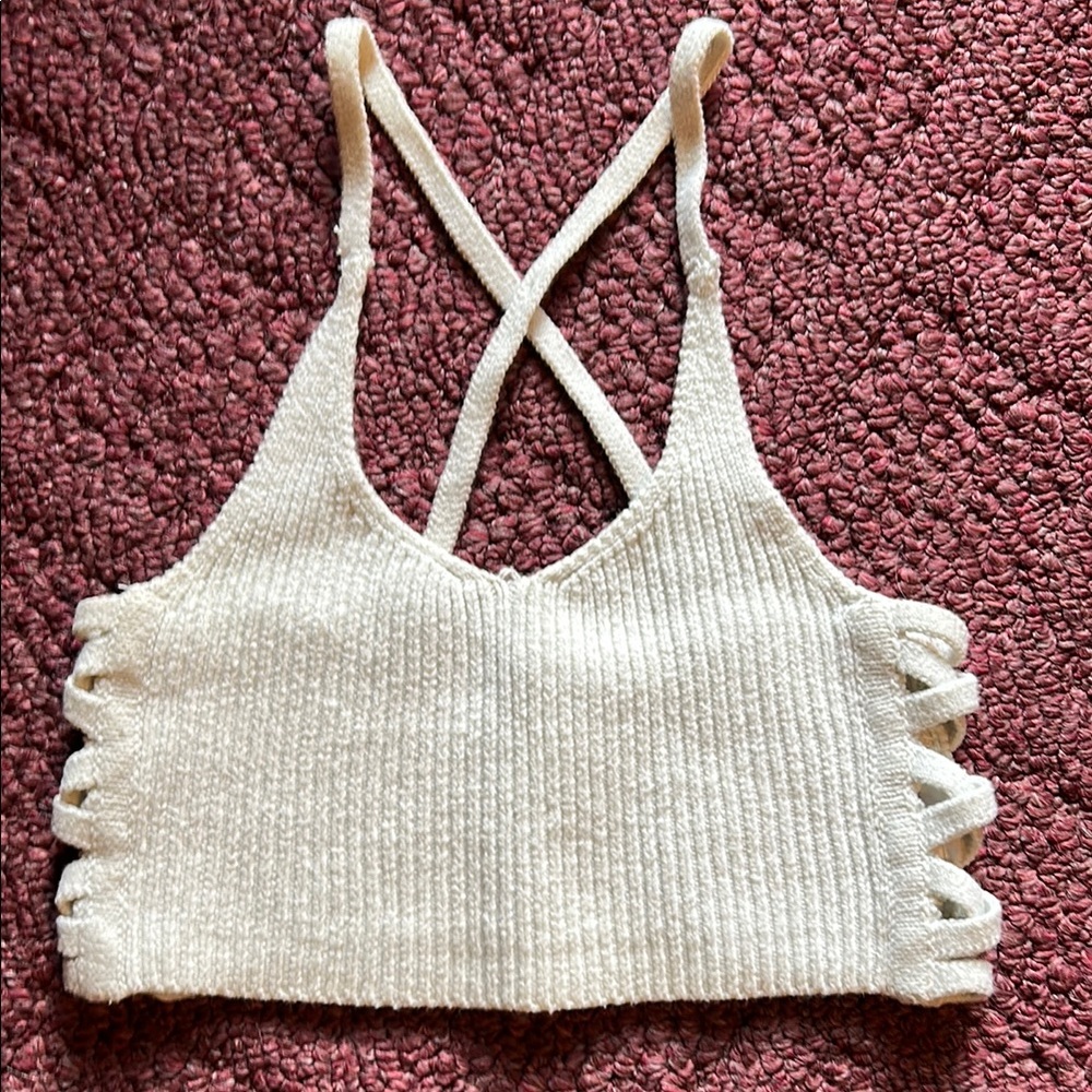 Elegant Cream Knit Women's Top